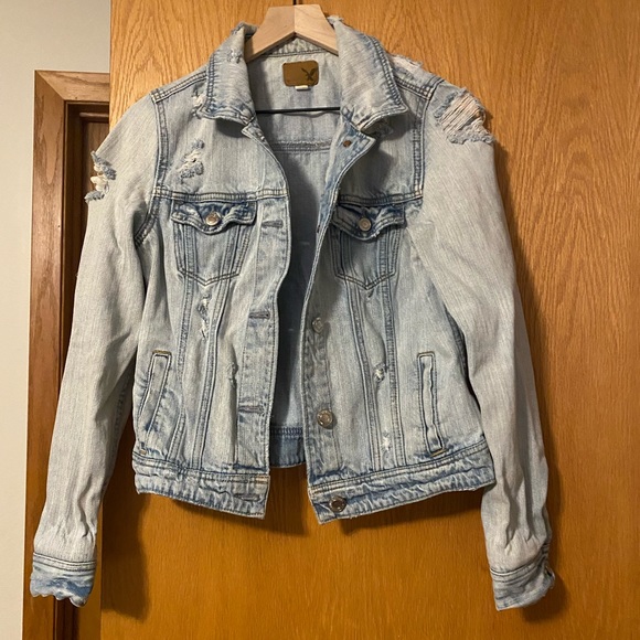 Distressed American Eagle Denim Jacket - Picture 2 of 5